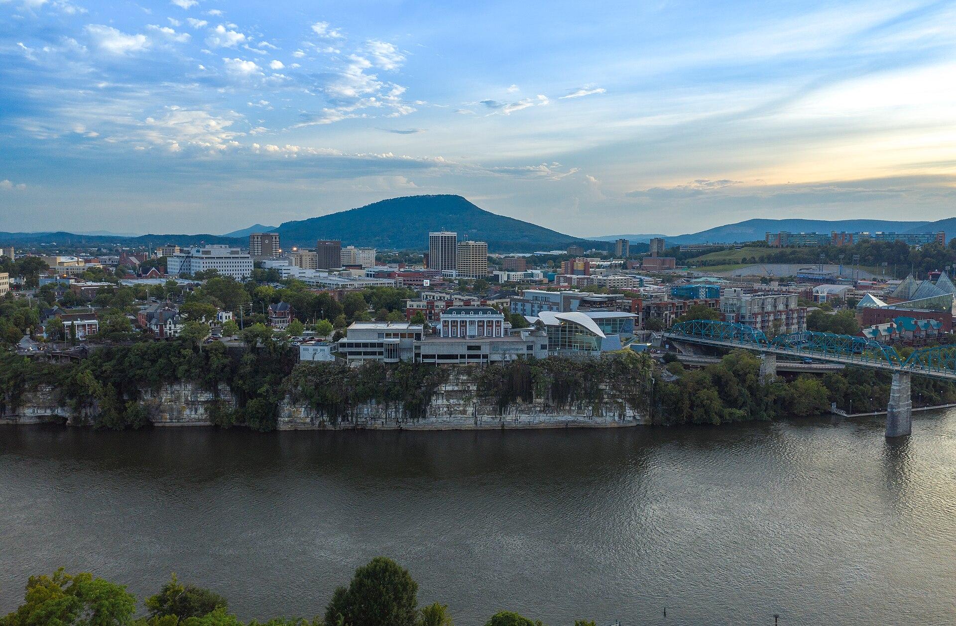 Downtown Chattanooga skyline viewed across the river from North Shore.