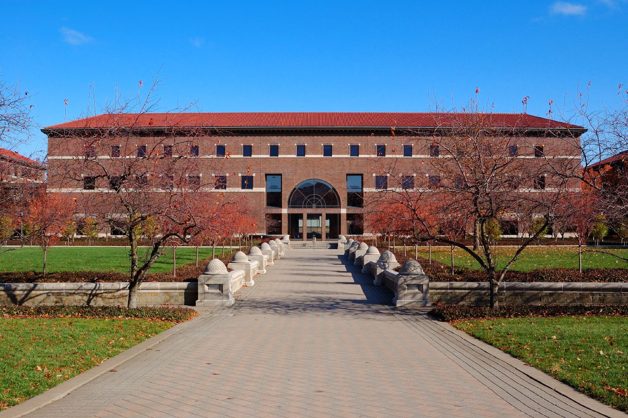 Photograph of Purdue University's Materials Science and Electrical Engineering Building.